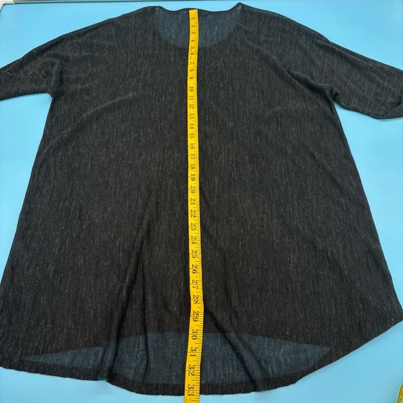 Eileen Fisher Dark Gray with Light Gray Fleck Long Sleeve Top Tunic Large - Picture 6 of 8